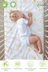 Adorable Animal' Cotton Fitted Cot Crib Sheet : Monkey